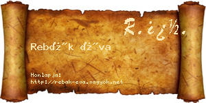 Rebák Éva névjegykártya